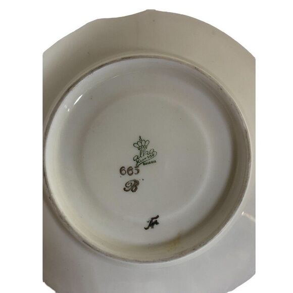 Alka Kunst Bavaria Heavy Gold Burgundy Tea Cup And Saucer Maroon Floral Scroll - Picture 7 of 9